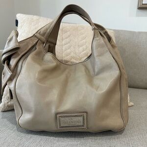 Valentino Beige Leather Hobo Bag
